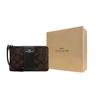 Coach Corner Zip 16 Top Zip Closure Coated Canvas And Recycled Leather Clutch Women Clutch Brown Black CS602-IMAA8