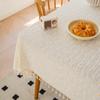 Fresh Linen Cotton Tablecloth Ins Style Daisy Floral Table Cloth Tassel Rectangular Cover Dining Decor