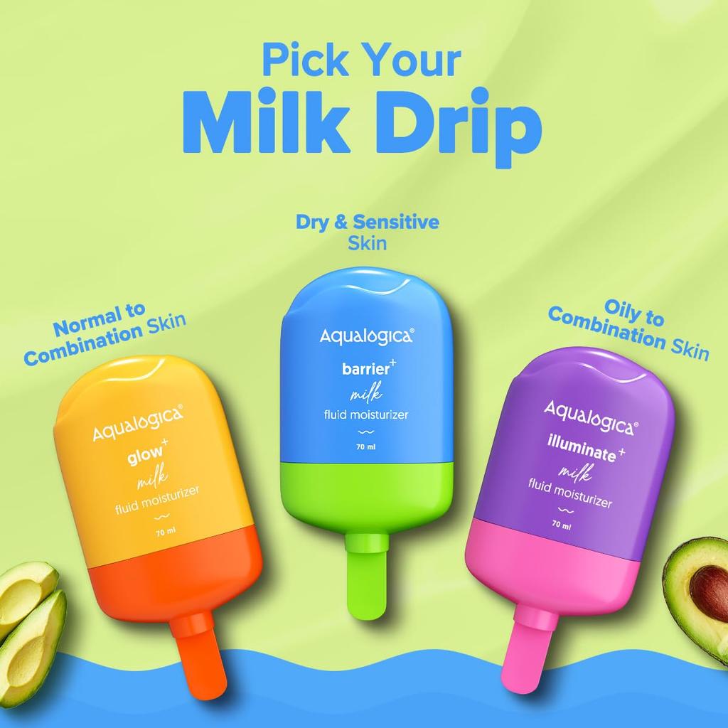 Aqualogica 5 Barrier+ Milk Fluid Moisturizer 70 Ml Pack of 1 Lightweight Hydrating Repairing Skin Barrier