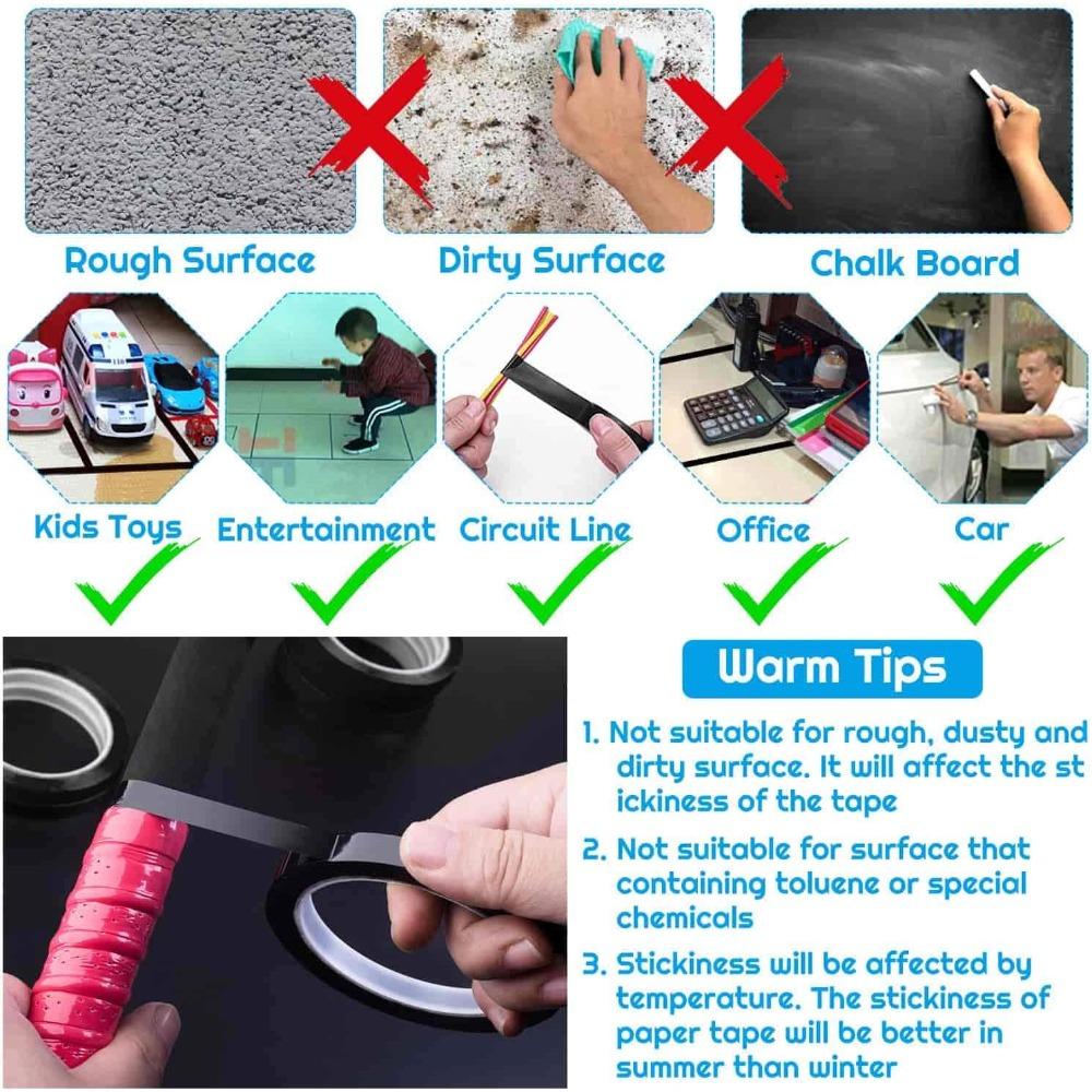 50M Black Film High Temperature Resistant Shading Waterproof Tape Graphic Whiteboard  Electrical Marking Tape