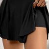Yoga Skort High Waist Pure Color Women Sports Skirt with Inner Shorts Stretchy Soft Fabric Pocket Design Tennis Skort