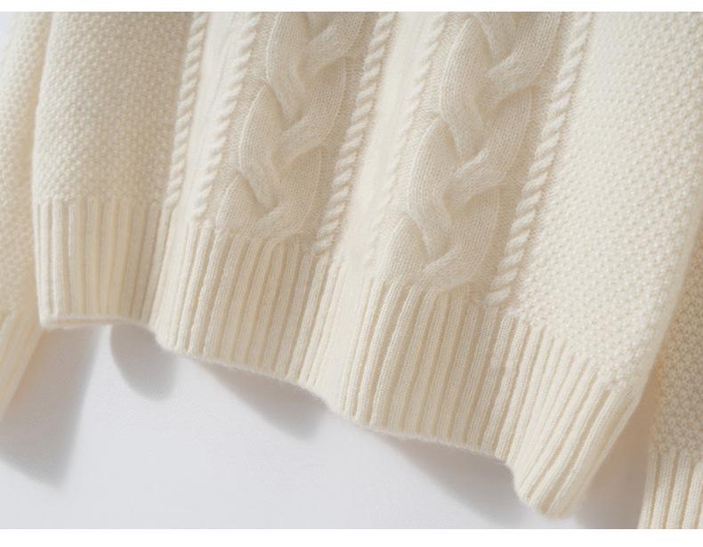 Women's Red Half-High Collar Thickened Cashmere Sweater - Warm Knit Base Layer for Autumn and Winter