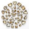 50 Mixed Silver Claw Drill Crystal Sewing Drill with Holes DIY Handmade Wedding Apparel Materials Jewelry Accessories Rhinestone Sew On Beads
