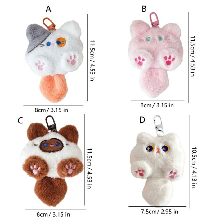 Cuddly Cat Plush Keychain Plush Cartoon Animal Ornament For Teens Girls Backpack Jewelry Decoration