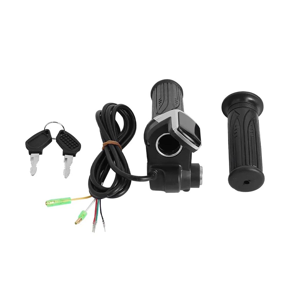 24/36/48/60V Throttle Handlebar Grip Power Speed Rotary With Key With LCD Battery Display For Electric Scooter Bike Parts