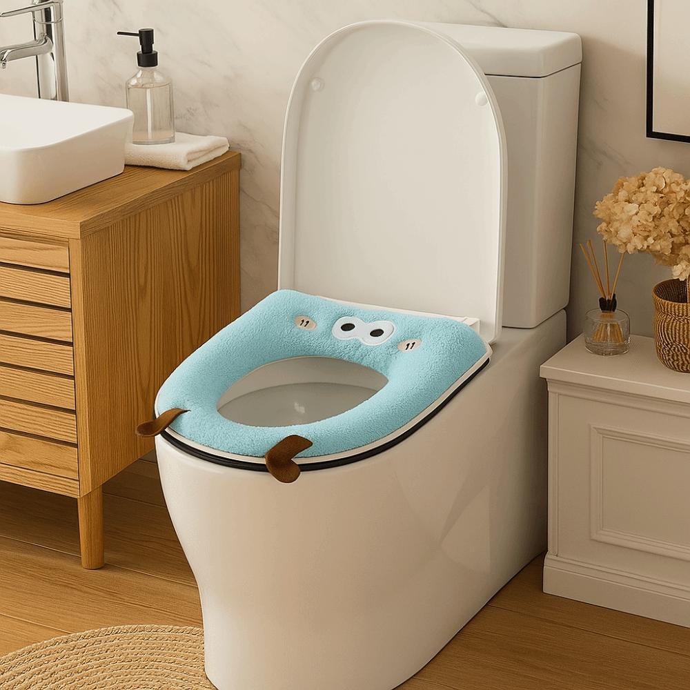 Warm Toilet Seat Cushion Cartoon Washable Toilet Cushion Easy Install Toilet Pad  Home Toilet