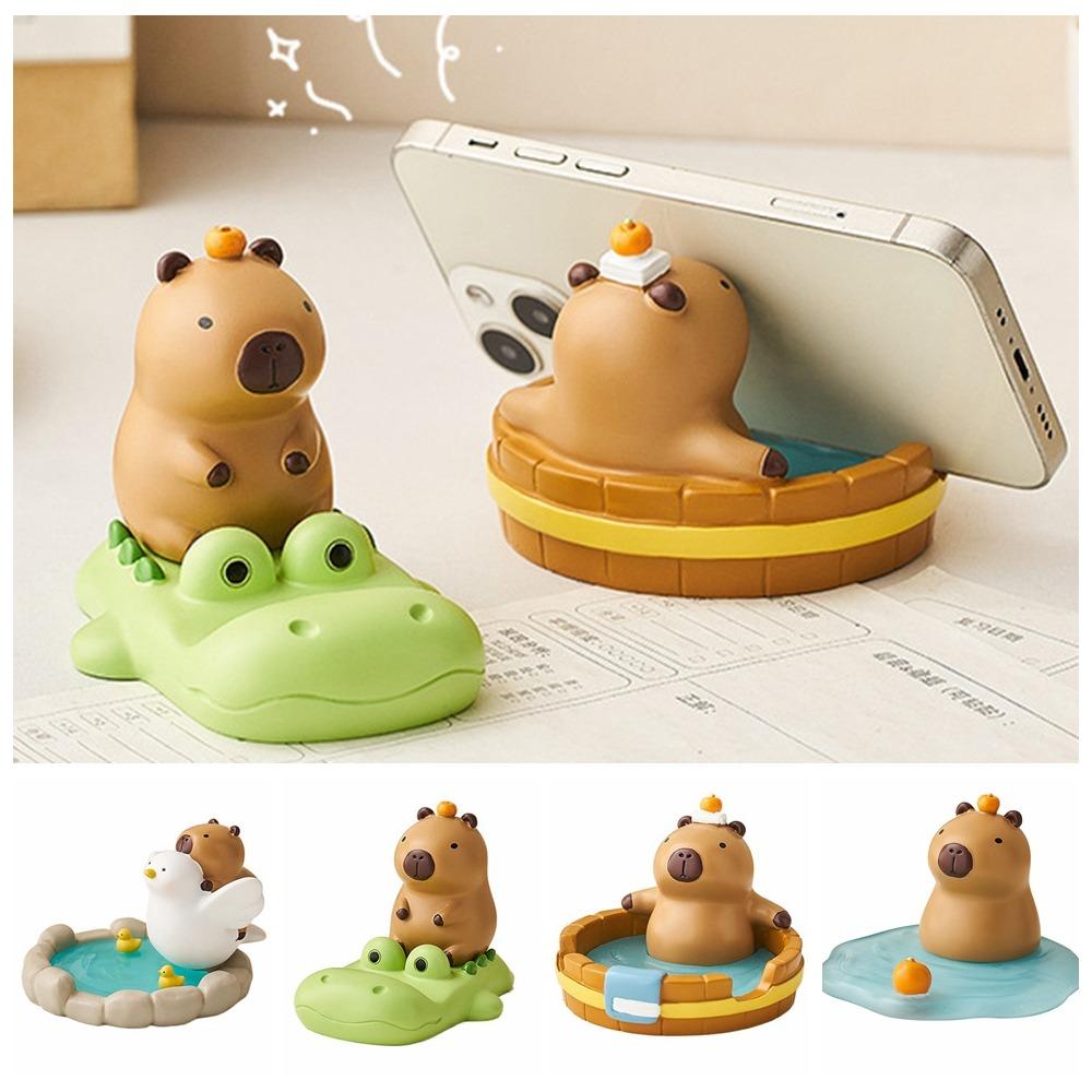 Animal Figurines Capybara Mobole Phone Stand Ornament Capybara Model Toy  Decorative Gifts