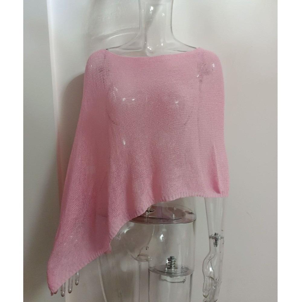 Off Shoulder Women Knit Cover-up Irregular Cardigan New Sunscreen Shawl  Summer