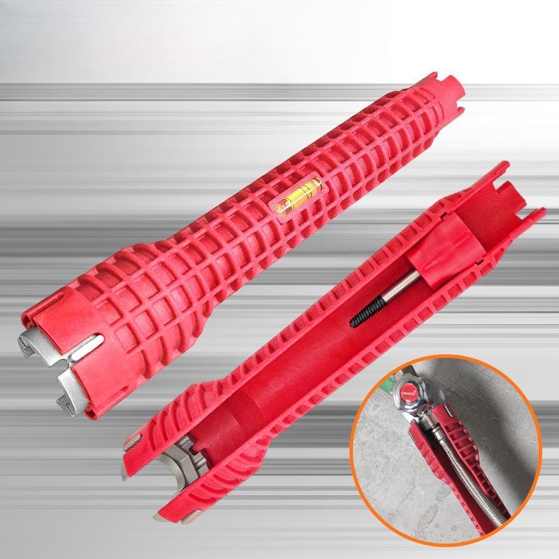 Multifunctional Sink Wrench, Adjustable Faucet & Pipe Socket Wrench, Double-Ended Plumbing Tool for Bathroom Installation