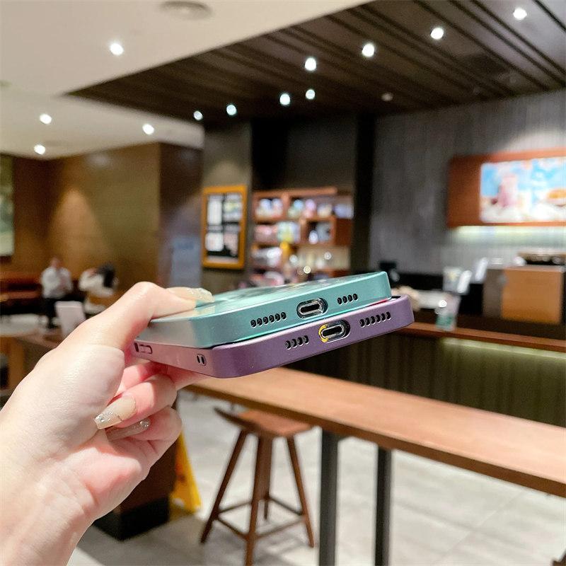 Husă nouă de lux Bling Laser Aurora de culoare solidă pentru iPhone 13 14Pro 12 11 14 Max Plus Coque, subțire, mată, rezistentă la șocuri