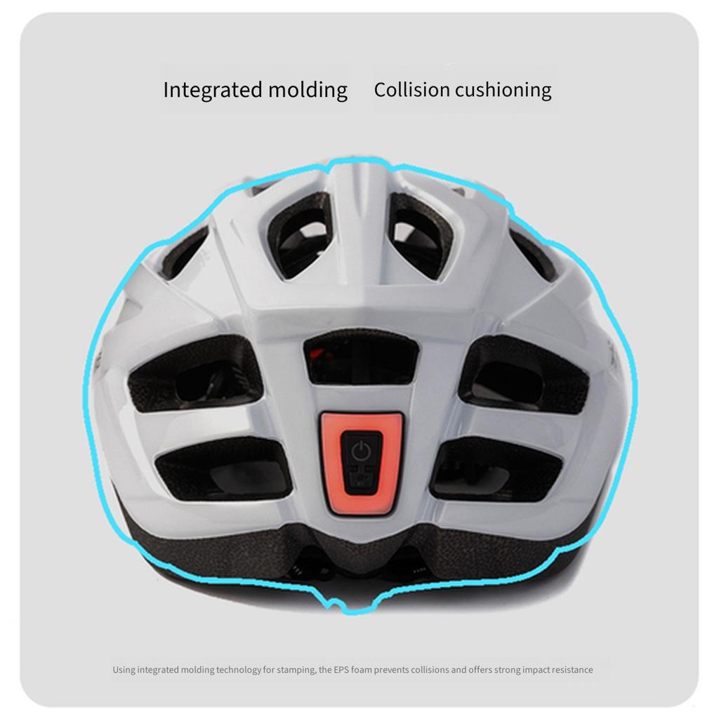 Adult Cycling Helmet with Rear LED Taillight, Adjustable Head Circumference Men Women Road Bike Safety Helmet for Outdoor Sports