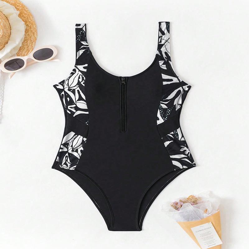 Bikini 2025: European & American Zipper Fashion Slimming Swimsuit, Surfing & Diving Suit with Sunscreen Protection