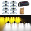 8 In 1 Universal Strobe Lights Car Front Grille Emergency LED Signal Light Red Blue Police Flashing Warning Lamp Accessories