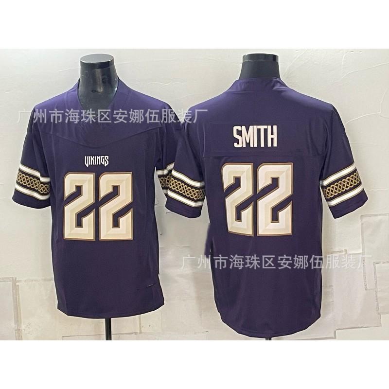 2026 Vikings Fotbalový dres 22 18 Krátký rukáv Vyšívaný Tým Sportovní košile