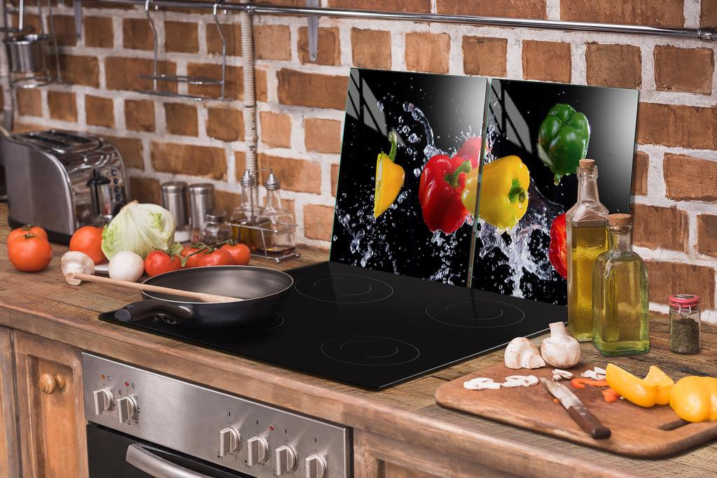 Glass protective plate for the stove 2x45x52 Paprika