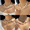 Pearl Shell Necklace Multilayer Seashell Choker New Sweater Chain  Jewelry