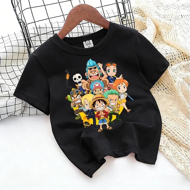 One Piece Kinder T-Shirt Anime Zoro- Cartoon Niedlicher Druck Baumwolle Junge Kleinkind T-Shirts Streetwear Lässig Kurzarm Kinderkleidung Oberteile