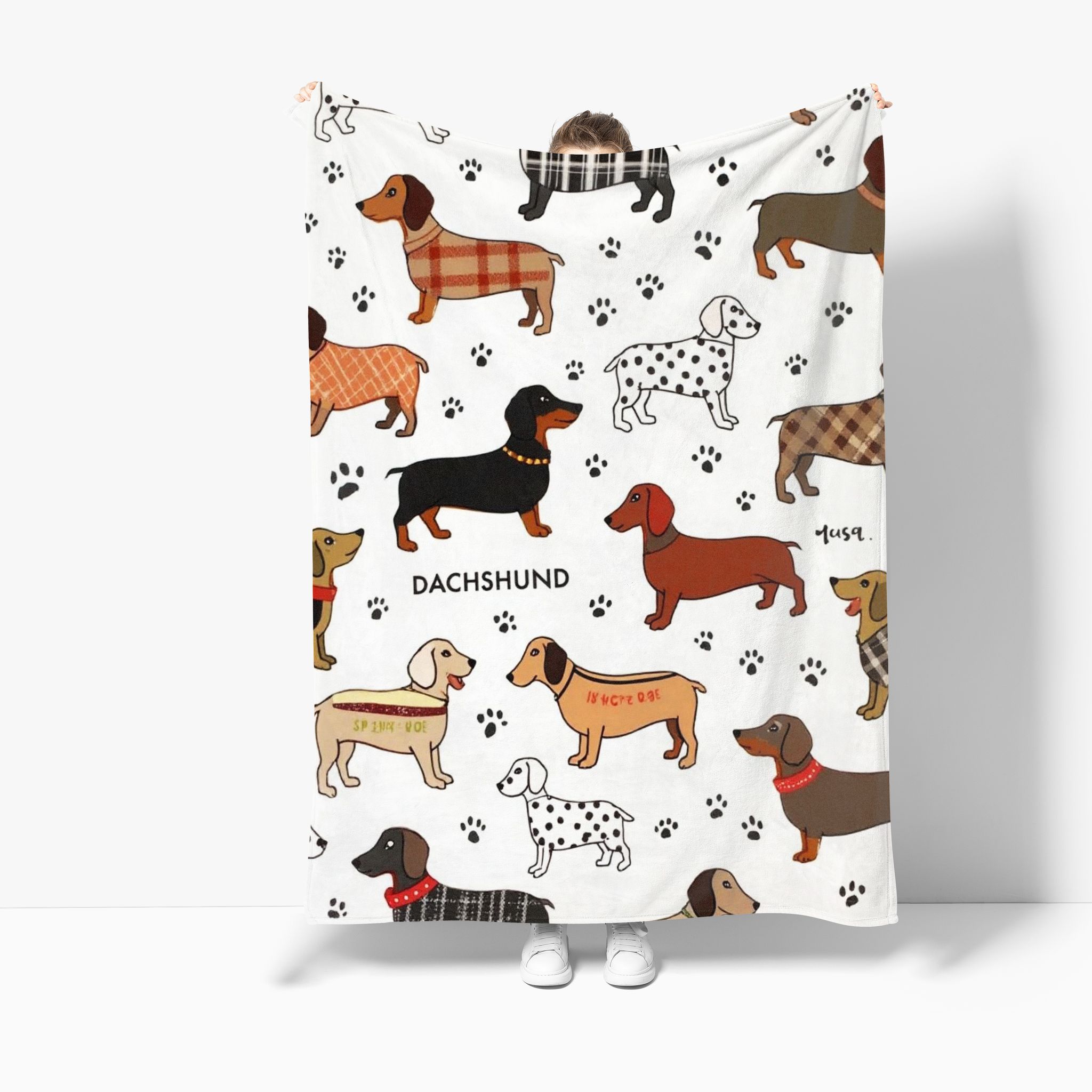 VIKAMA Cartoon Dachshund Pet Blanket, Suitable For Cats, Dogs And Various Other Pets. Facecloth Blanket, Soft And Comfortable 75X90CM