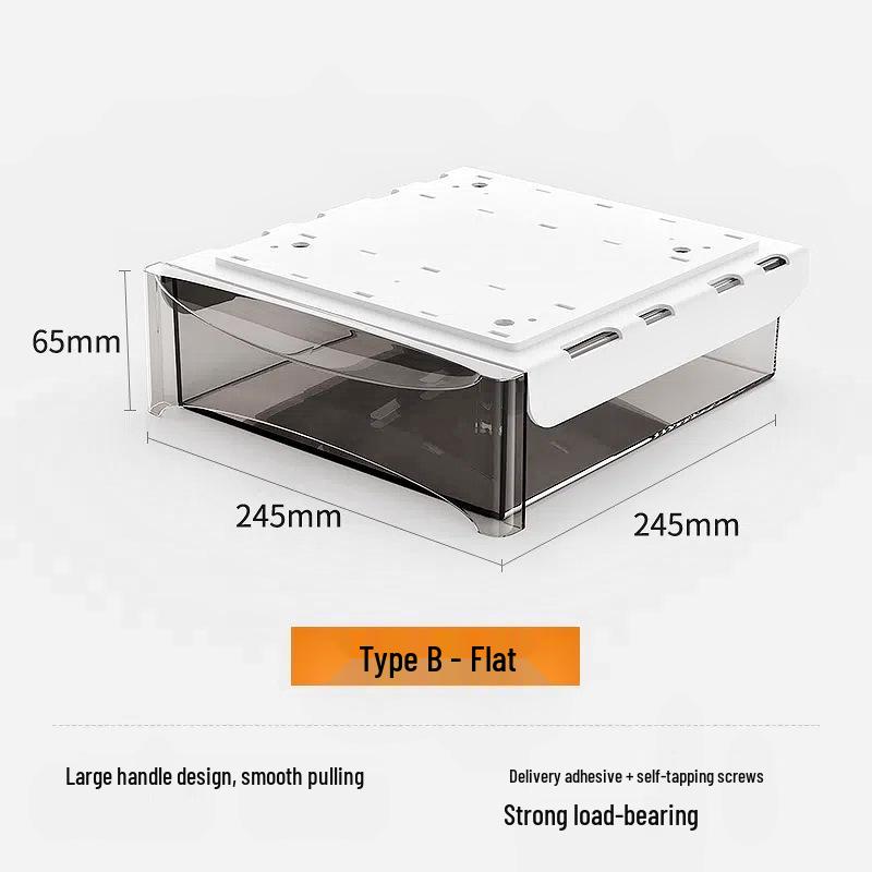 Adjustable Under-Desk Drawer: No Nails, No Drilling, Invisible Storage for Home or Office