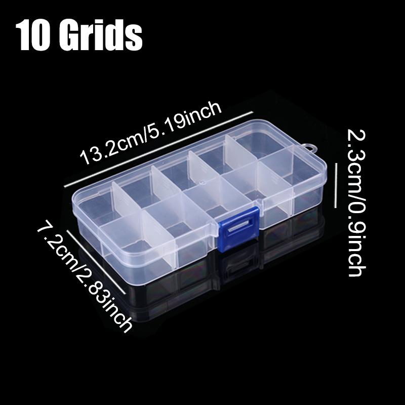 1PC Transparent Plastic Storage Box 10/15/24 Grid Portable Organizer Case Detachable Adjustable Jewelry Storage Nail Art Box ZYF