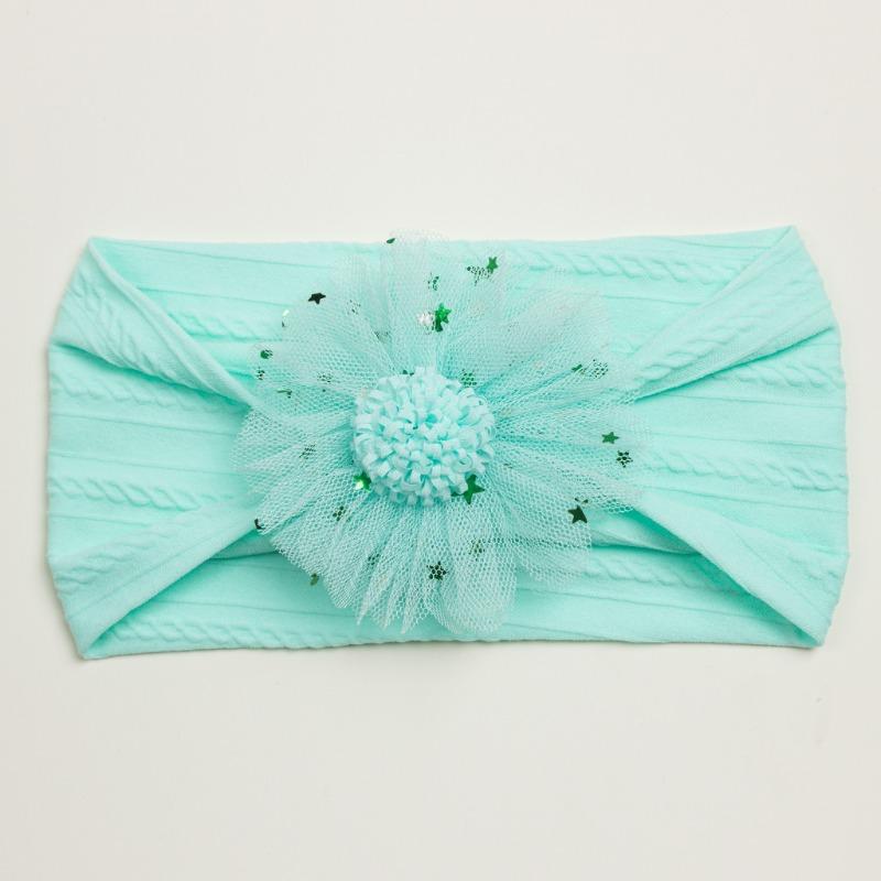 Summer New Girls' Hair Accessories, Baby Candy Color Flower Seamless Wide Headscarf, Baby Nylon Headband