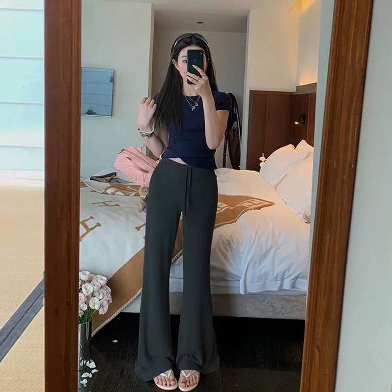 Maternity High-Waisted Wide-Leg Drawstring Pants - Spring/Summer 2026 Anti-Mosquito Modal Casual Wear M