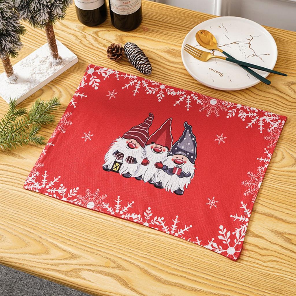 Neue Weihnachtsdekorationen mit europäischen und amerikanischen Cartoon-Waldmenschen-Tischsets, Feiertagshotels, Heimrestaurants, Geschirrdekorationen
