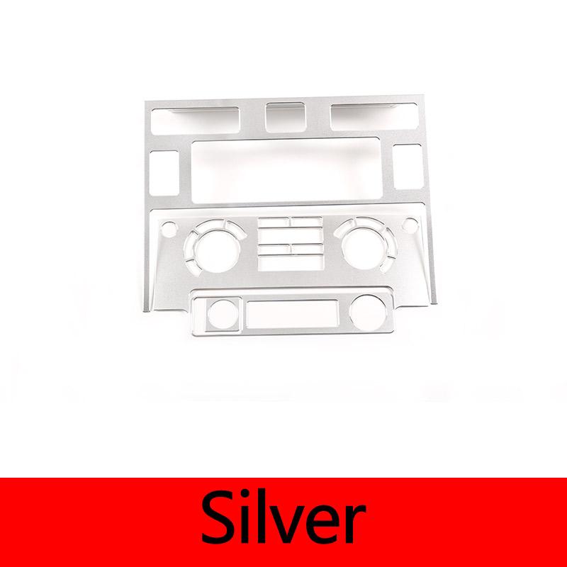 

Aluminum Car Central air air conditioning control adjust panel Trim stickers For Land Rover Defender 110 2008-18 Car Accessories срібний
