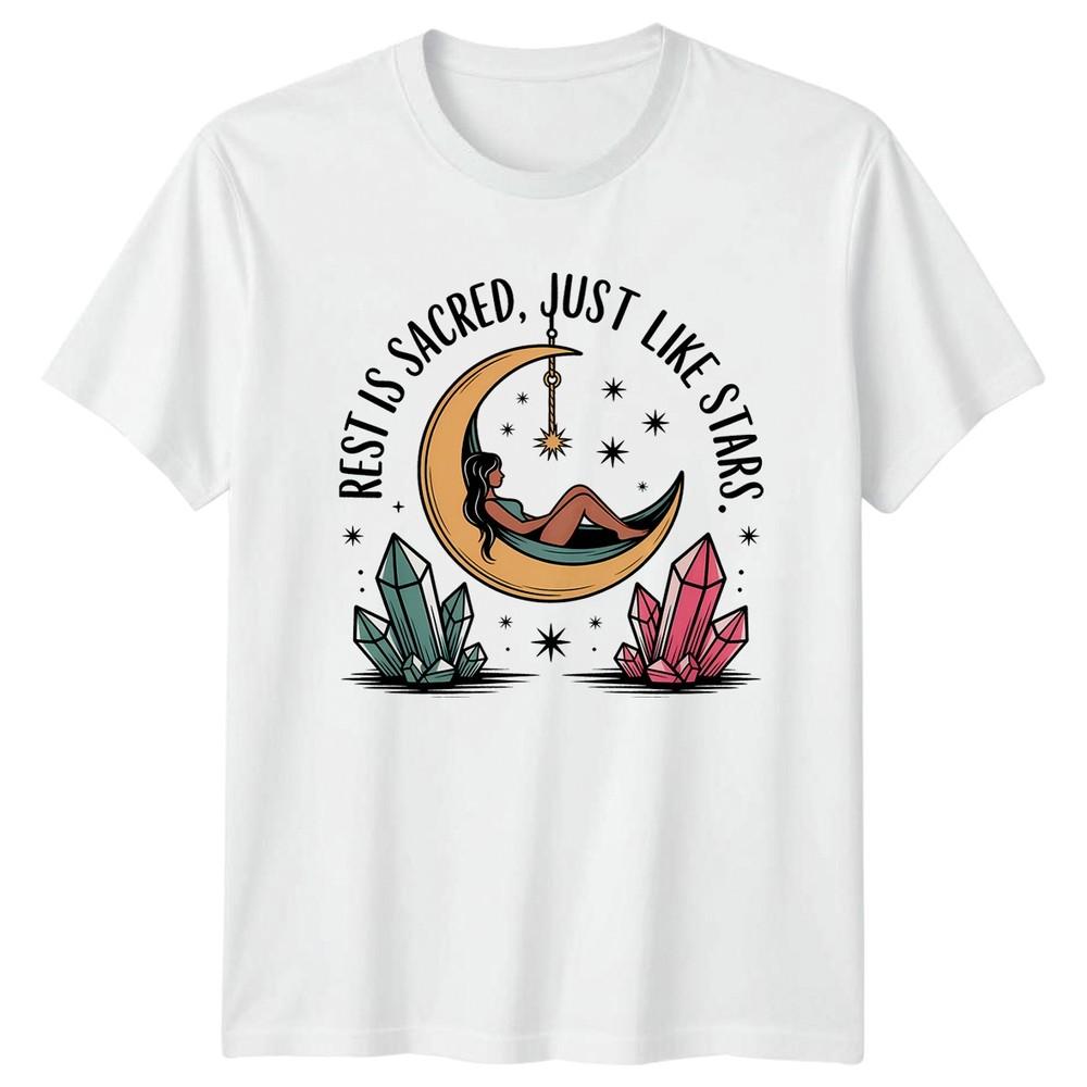 Rest Is Sacred Just Like Unisexs TShirt Celestial Crystal Wellness Christmas S