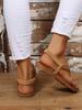 Women's Roman Fairy Style Flat Rhinestone Sandals, Sizes 42-43, Summer Toe Clip Design