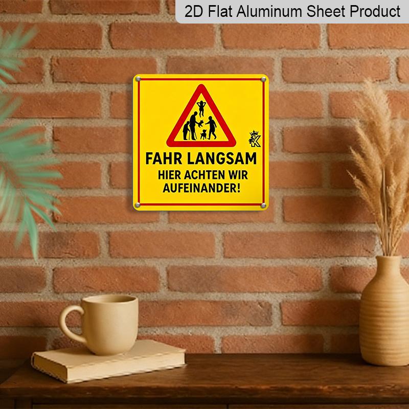 2D Flat -1pc, Vintage Metal Sign, Decorative Plaque and Ornament, Traffic Safety Sign, Street Warning Sign, Classic Retro Style Home Decor