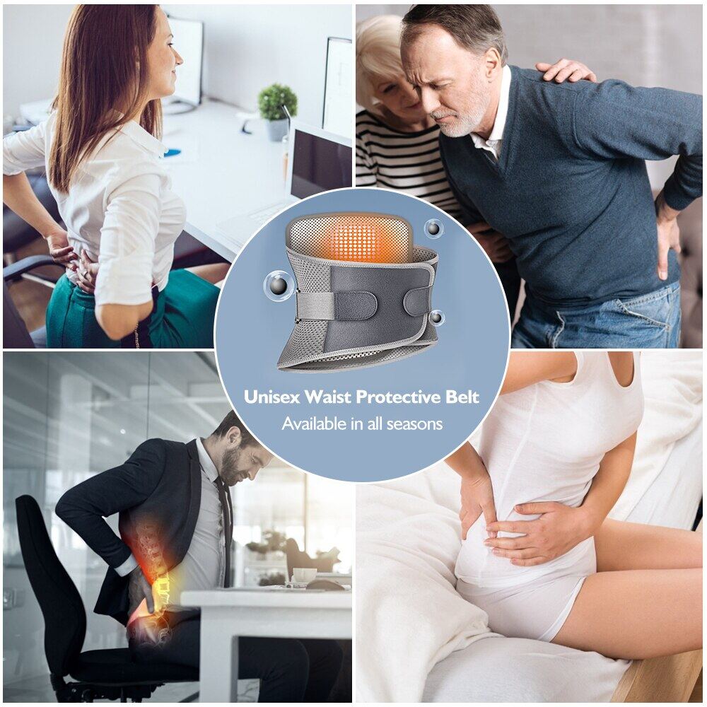 OLIKEI Elasticità Sport Vita Supporto per Uomo Donna Cintura di Sostegno Lombare Tutore per la Parte Bassa della Schiena Protezione per Il Dolore alla Vita con Cuscinetti Autoriscaldanti