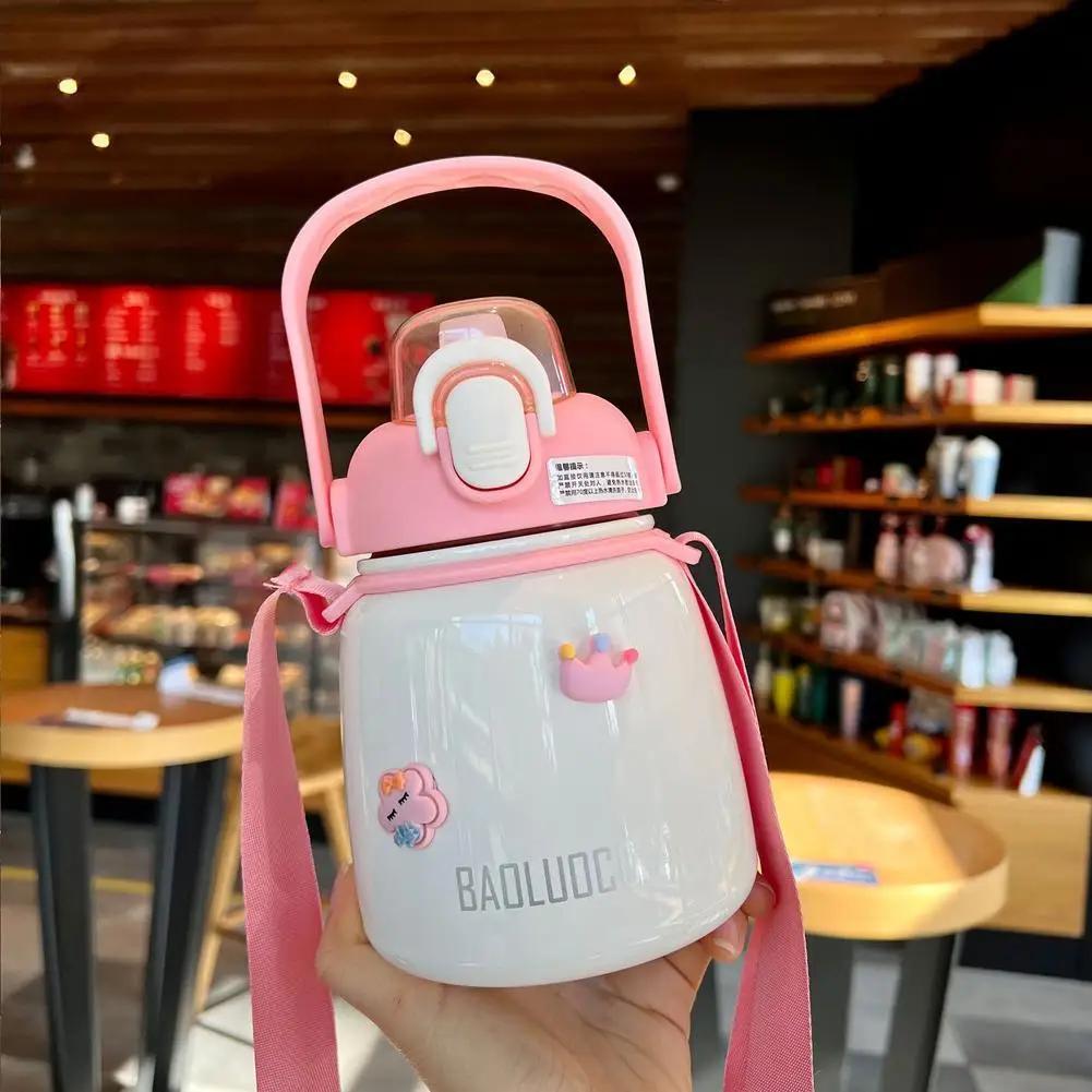 650ml Cute Insulated Bottle for Girls Cute Insulated Bottle for Kids Portable Large Capacity 304 Stainless Steel Insulated Mug