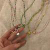 Bohemian Beaded Necklace Summer Rice Bead Love- Necklace Hawaii Beach Necklace Jewelry Suitable for Ladies and Girls