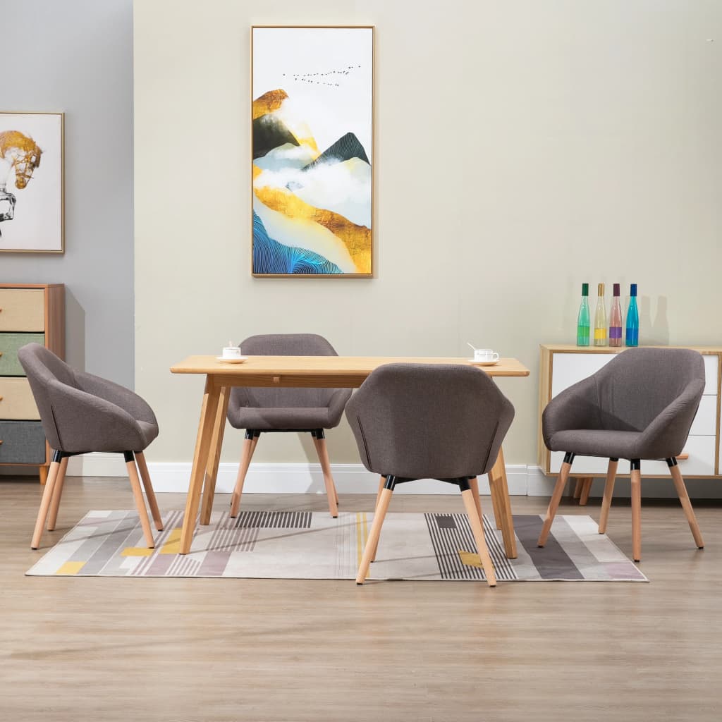 Dining Chairs 4 Pcs Taupe Fabric