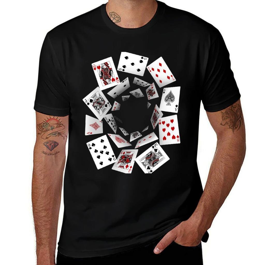 Falling Cards Tshirt Plus Size Solid Color Tshirt