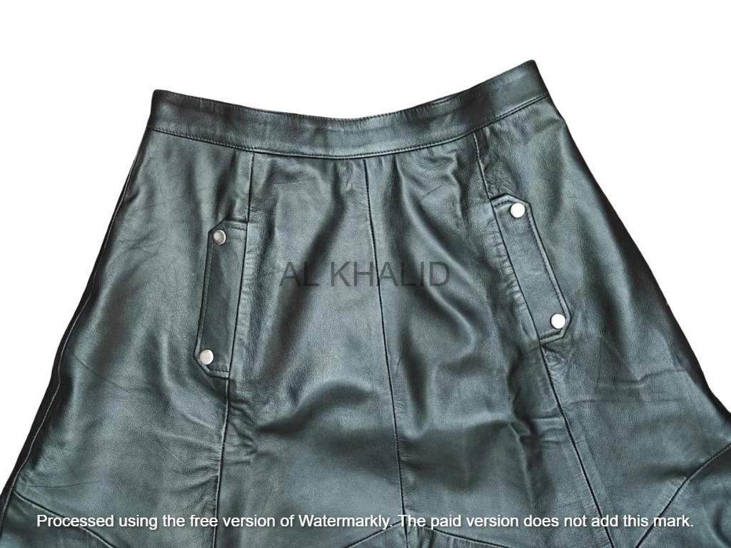 Skirt Soft Long Flare Skirt Black Stylish Hot Women's Genuine Lambskin Leather