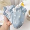 5 par Vår- og sommer tynne korte sokker for kvinner, lave og trendy sokker for kvinner, søte båtsokker for kvinner, netting korte strømper for kvinner