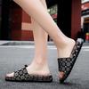 Couple Slippers Fashion Casual Printing One-word Wear-resistant Slippers