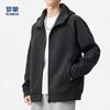 ROMON Men's Fleece Lined Air Layer Hooded Cardigan Jacket