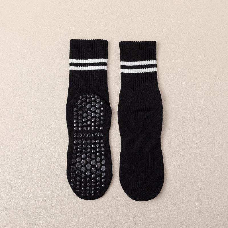 Non-Slip Silicone Yoga & Pilates Socks for Adults - Mid-Calf Length, Ideal for Indoor Sports, Dance, and Fitness Activities