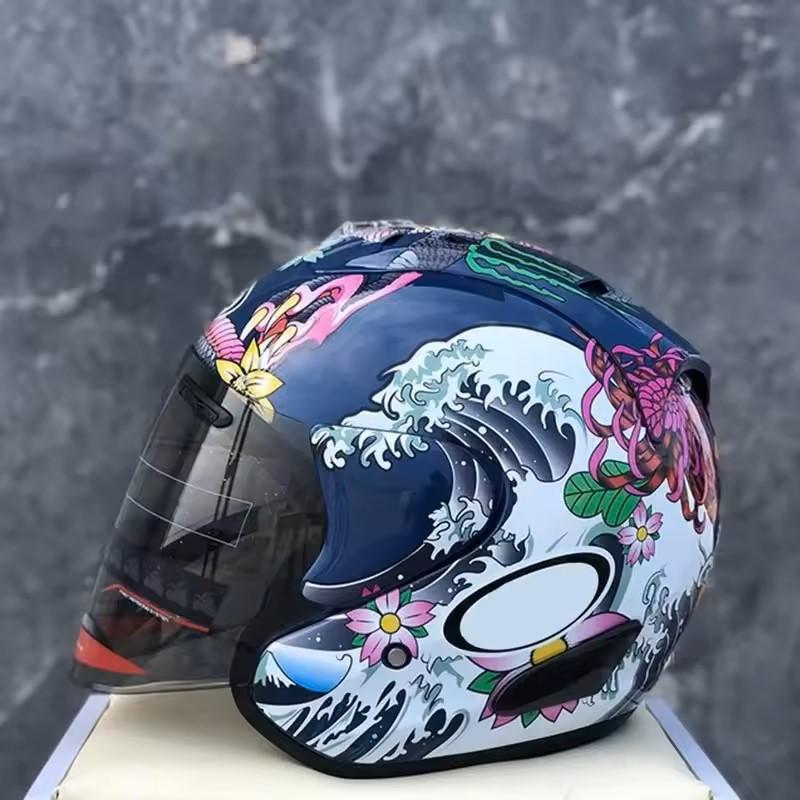 Ram3 Oriental Dragon Half Helmet Men and Women Motorcycle Off-Road Summer Helmet Downhill Racing Mountain Cross Casco Capacete