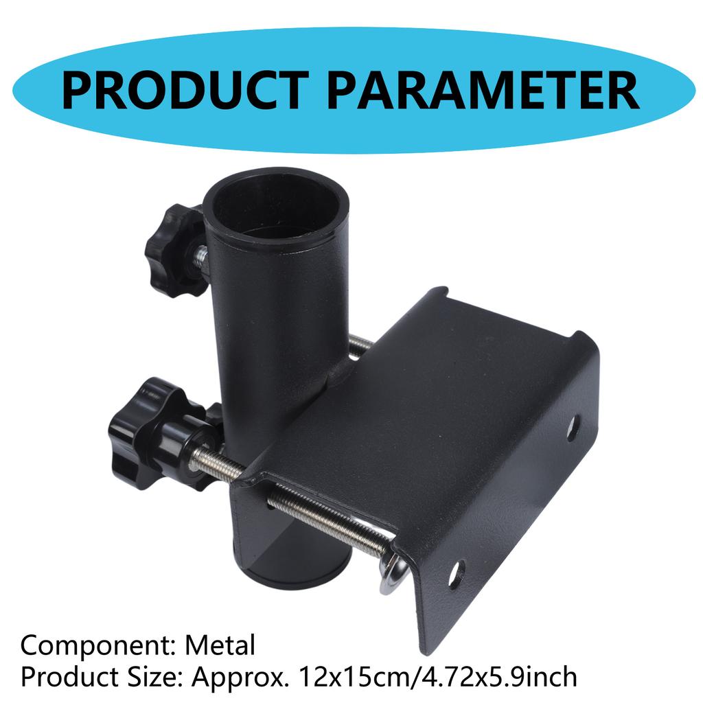 Stable Metal Balcony Railing Mount Parasol Bracket For Outdoor Sun Umbrella Holder With Quick Screw Lock Mechanism