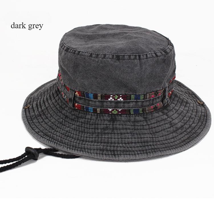 Spring and Summer Men's Bucket Hat Cotton Washed Foldable Shade Hats Casual Outdoor Camping Hat Hiking Hats