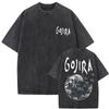 Washed Vintage Metal Rock Band Gojira Skeleton Graphic T-shirt Men Women Fashion Man Streetwear