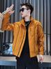 Men's Trendy Embroidered Stand Collar Jacket - Korean Style Casual Spring/Autumn Coat