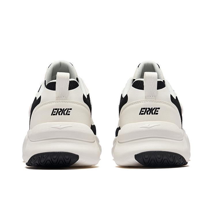 Hongxing Erke Cangwu Retro Comfortable Non-Slip Wear-Resistant Low-Top Casual Shoes Men sneaker Black White 51125102420-007