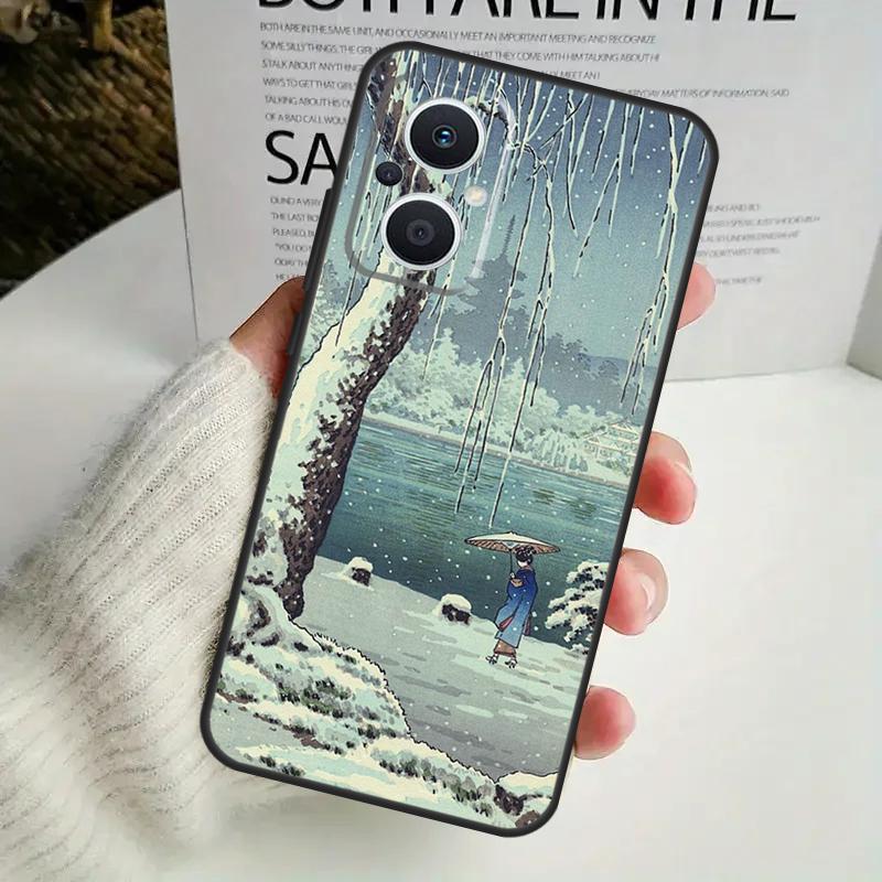Ukiyo-e Japanese Style Art Case For OPPO Reno 11F 10 Pro 4 5 6 7 8 Lite 4Z 5Z 8T OPPO Find X6 X5 Pro X2 X3 Neo Cover