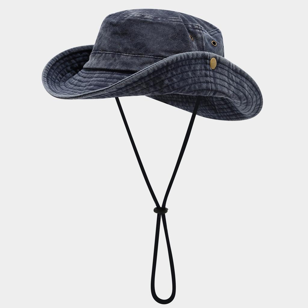 Vintage Hong Kong Style Wash Cotton Fisherman Hat With Sun Protection For Casual Outdoor Activities