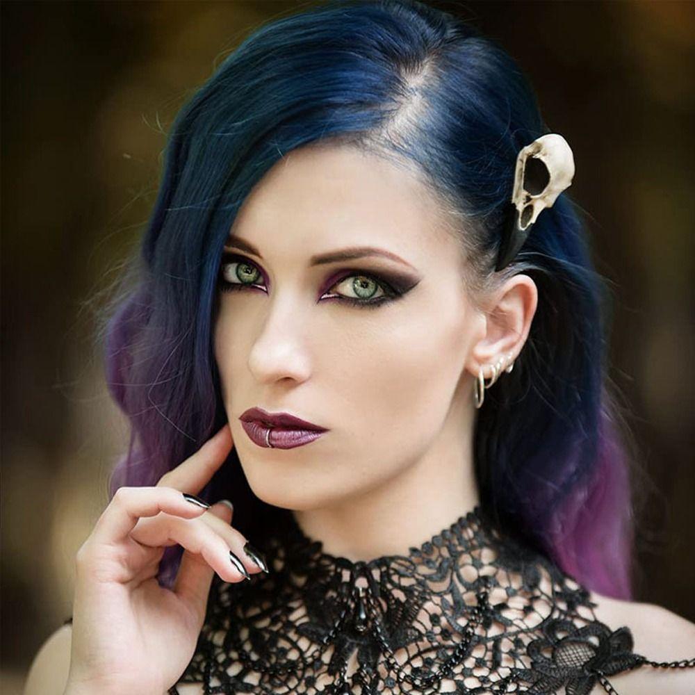 Hairpins Gothic Hair Clips Skull Hair Clips Crow Head Women Duckbill Clips Animal Skull Hairpins